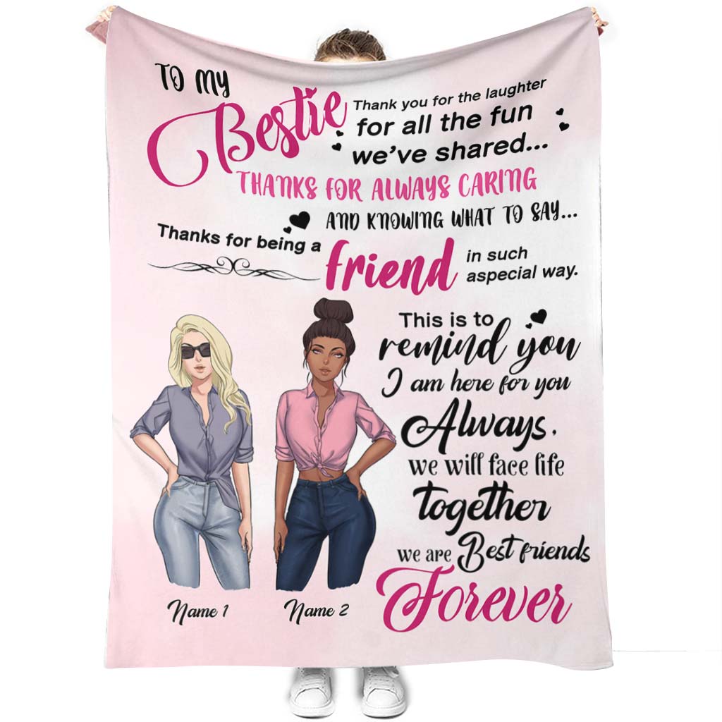 To My Bestie - Personalized Blanket