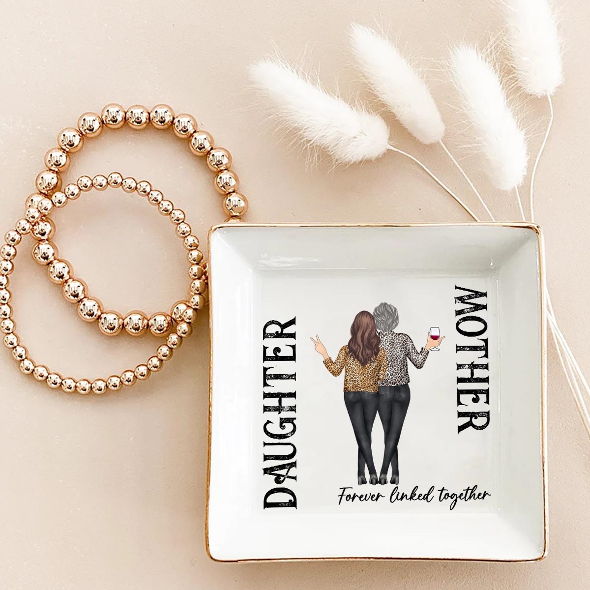 Forever Linked Together - Personalized Mother's Day Mother Jewelry Dish