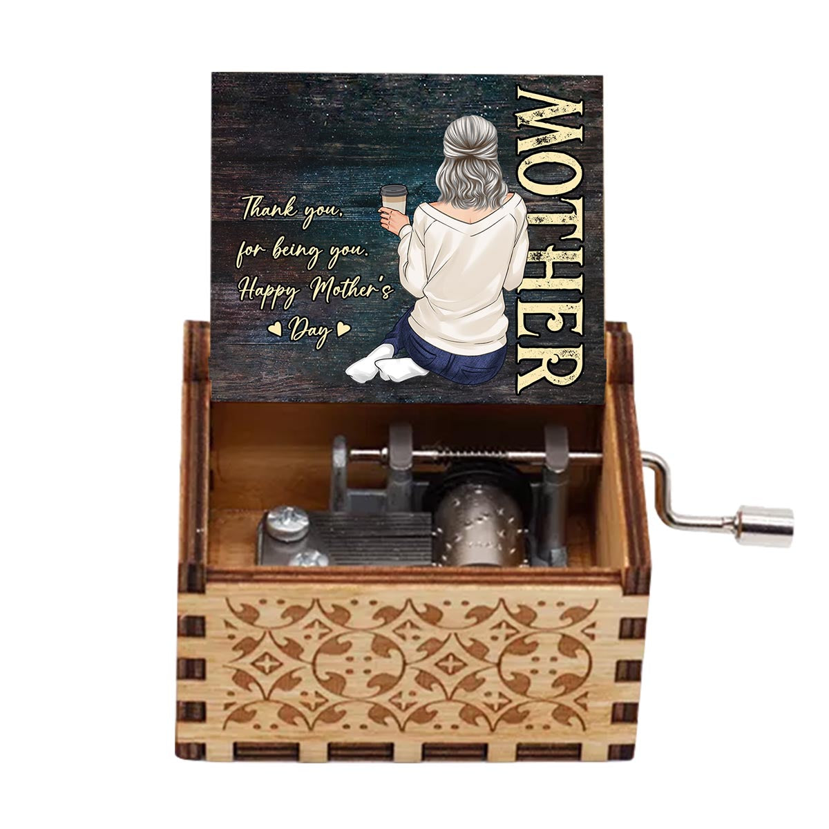 Thank You For Being You - Personalized Mother's Day Mother Hand Crank Music Box