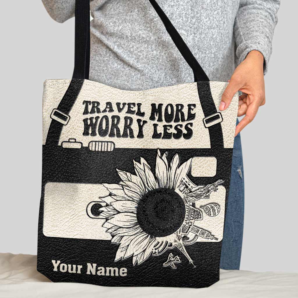 Travel More Worry Less - Personalized Tote Bag