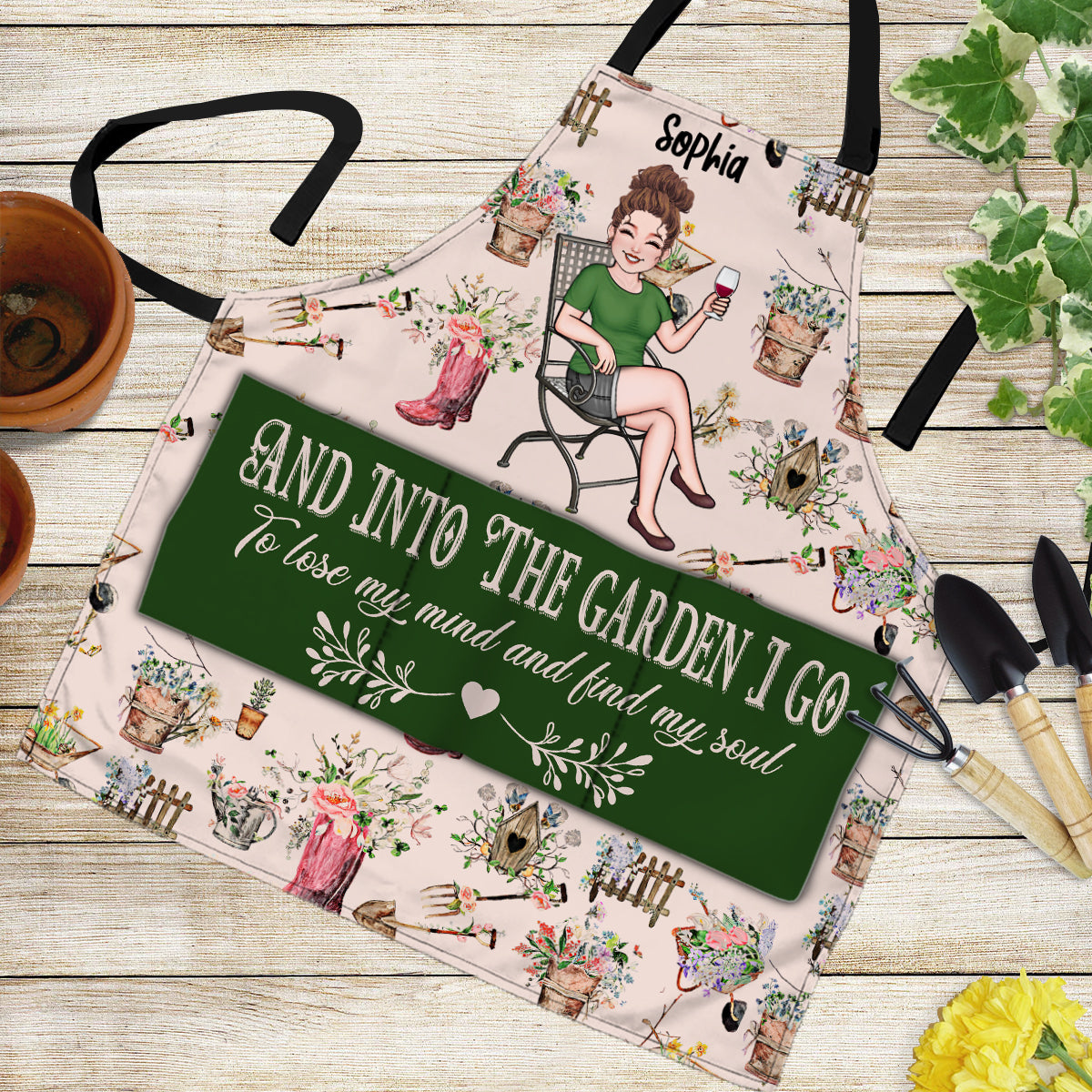 And Into The Garden I go - Personalized Gardening Apron