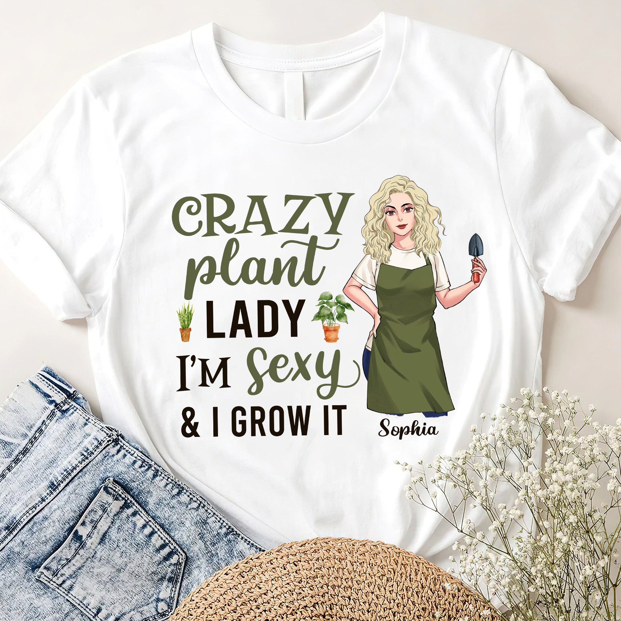 Crazy Plant Lady - Personalized Gardening T-shirt and Hoodie