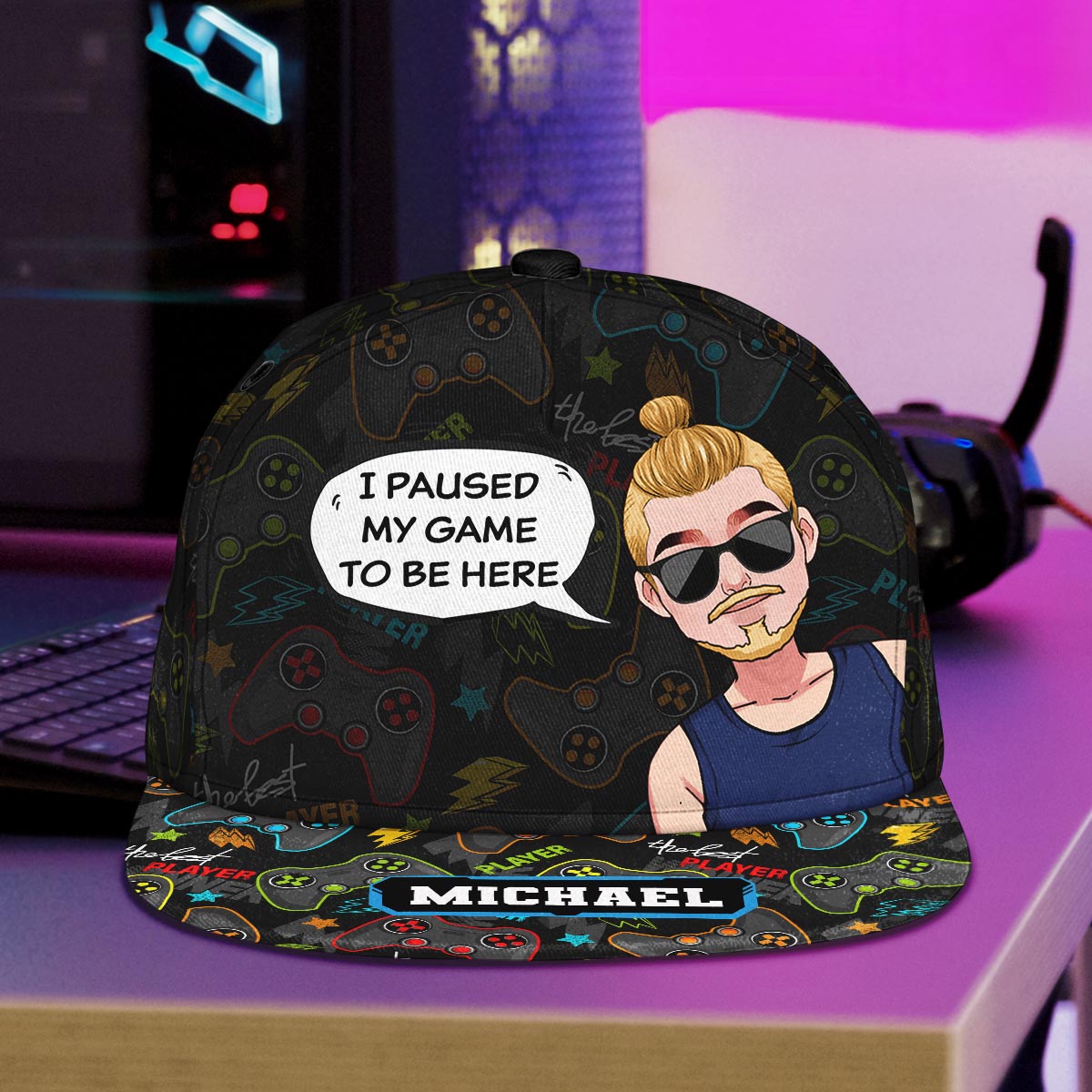 I Paused My Game To Be Here - Personalized Video Game Snapback