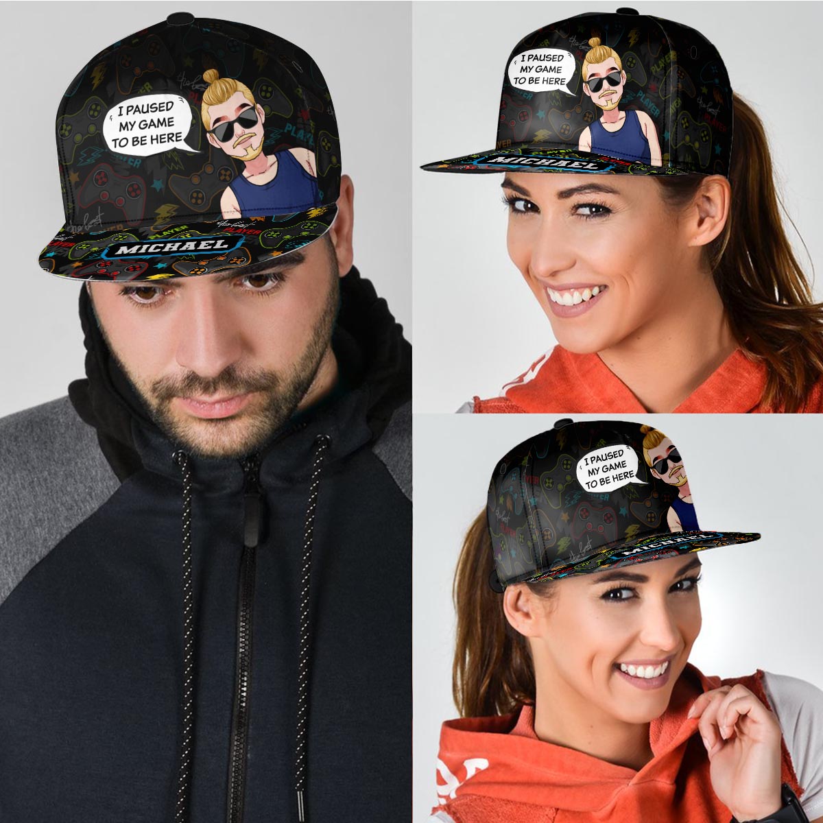 I Paused My Game To Be Here - Personalized Video Game Snapback