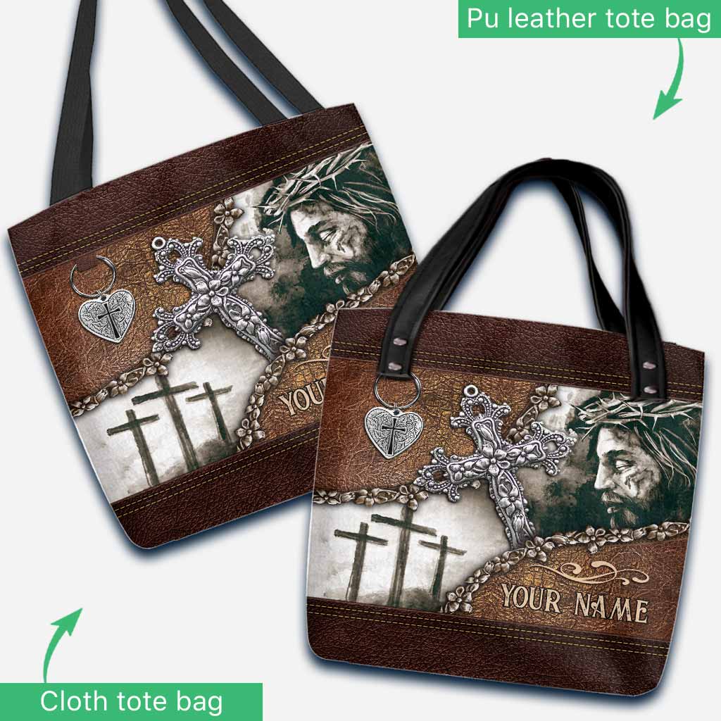 Faith Over Fear Christian Cross - Personalized Tote Bag