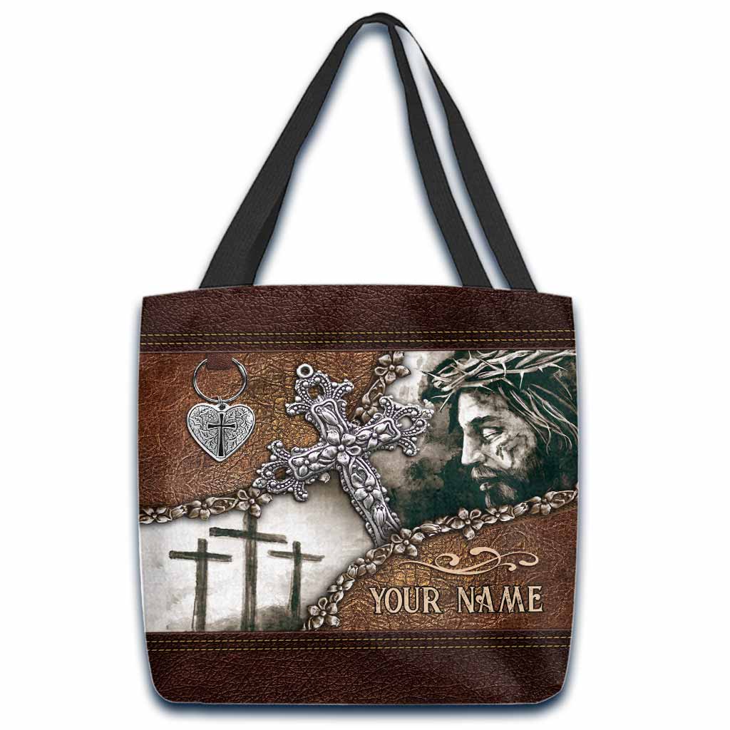 Faith Over Fear Christian Cross - Personalized Tote Bag
