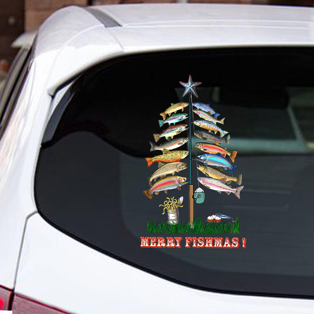 Merry Fishmas - Christmas Fishing Decal Full