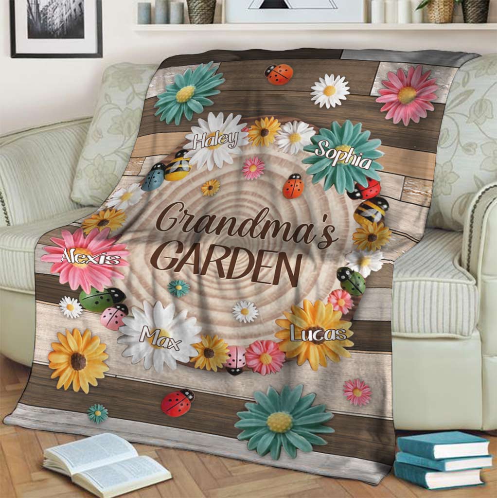 Grandma's Garden - Personalized Grandma Blanket