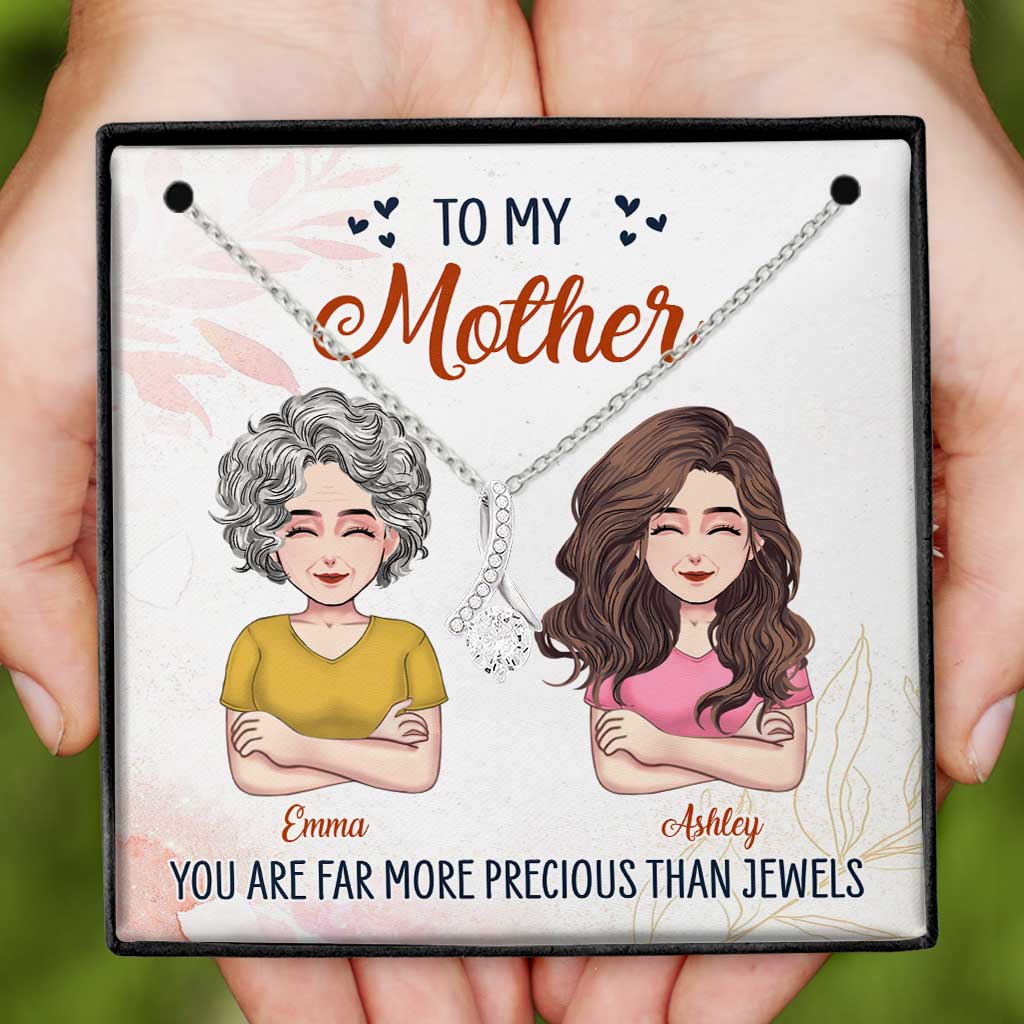 Far More Precious Than Jewels - Personalized Mother's Day Mother Necklace