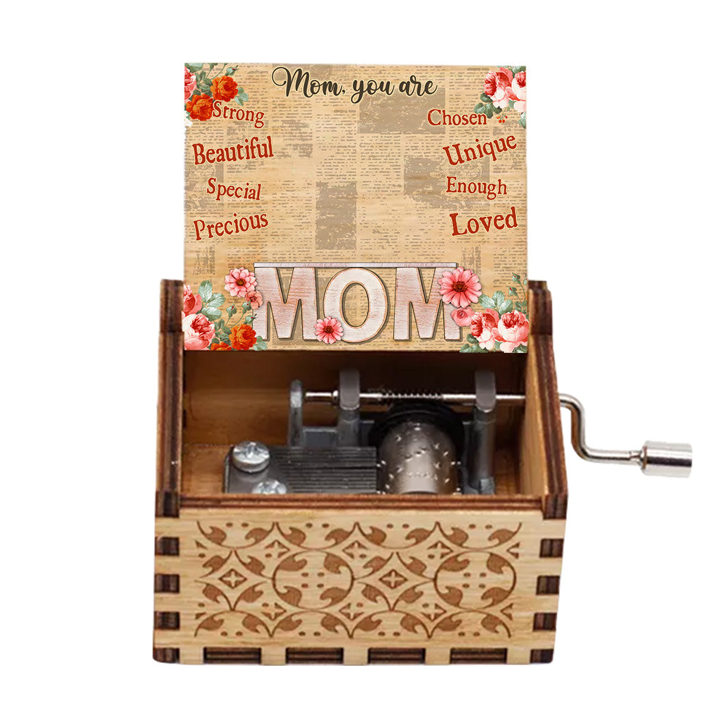 Mom You Are Beautiful - Personalized Mother's Day Mother Hand Crank Music Box