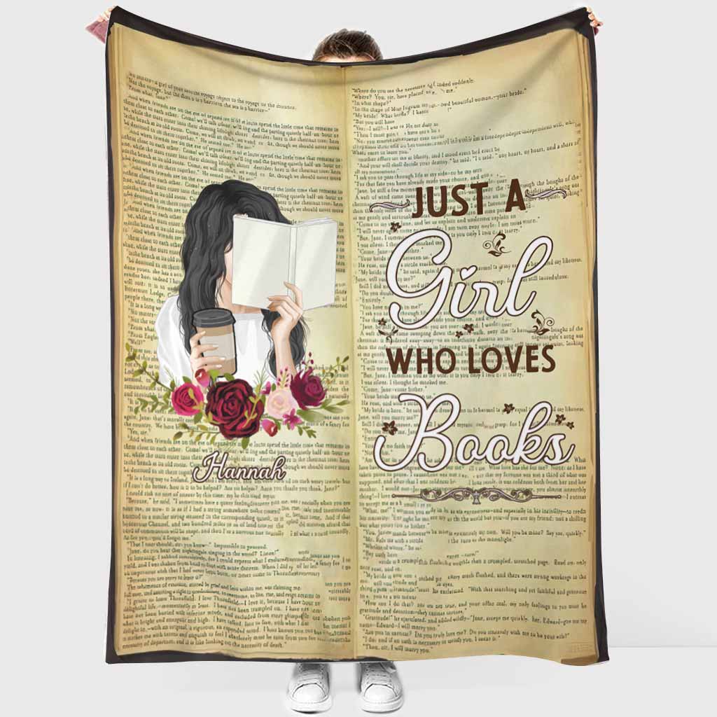 Just A Girl Who Loves Books - Personalized Book Blanket