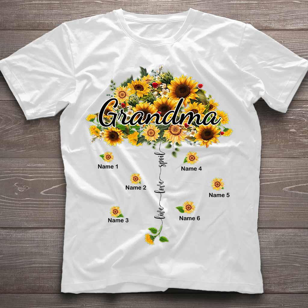 Live Love Spoil Sunflower Umbrella - Personalized Grandma T-shirt and Hoodie 1021