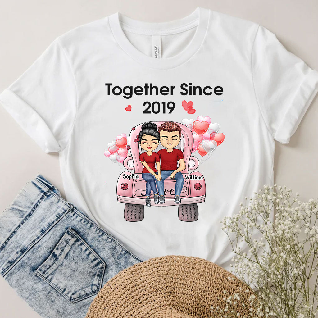 Together Since - Personalized Couple T-shirt and Hoodie