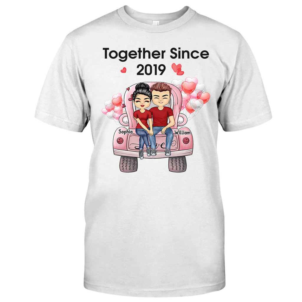 Together Since - Personalized Couple T-shirt and Hoodie