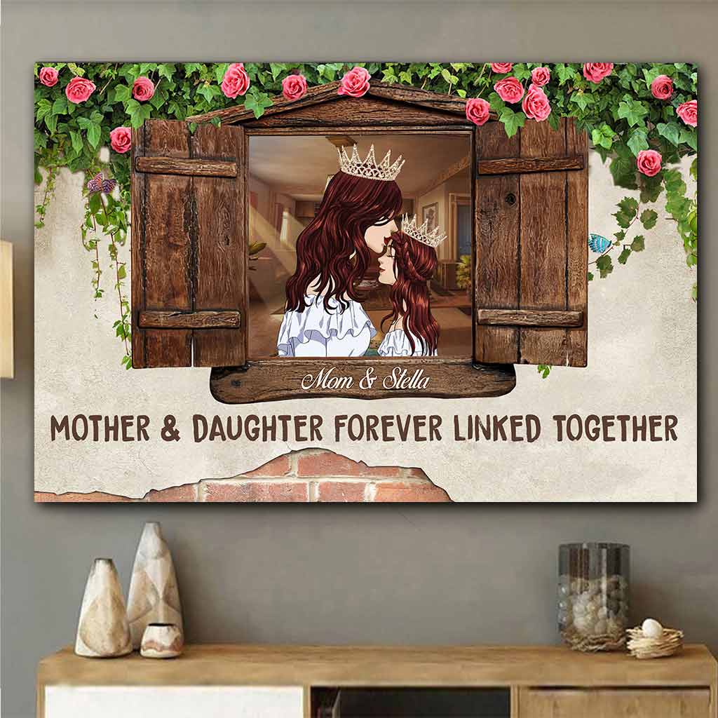 Mother & Daughter Forever Linked Together - Personalized Mother's Day Poster