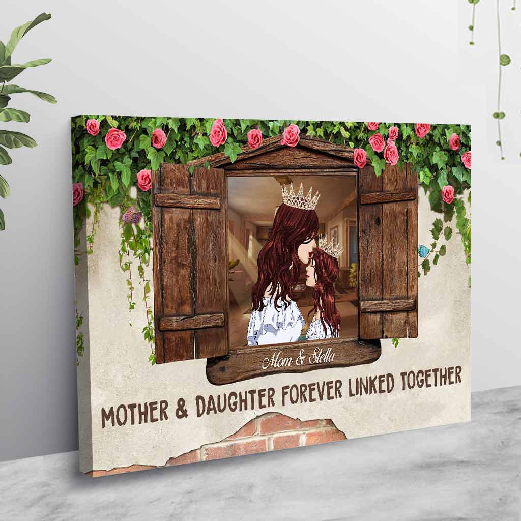 Mother & Daughter Forever Linked Together - Personalized Mother's Day Poster