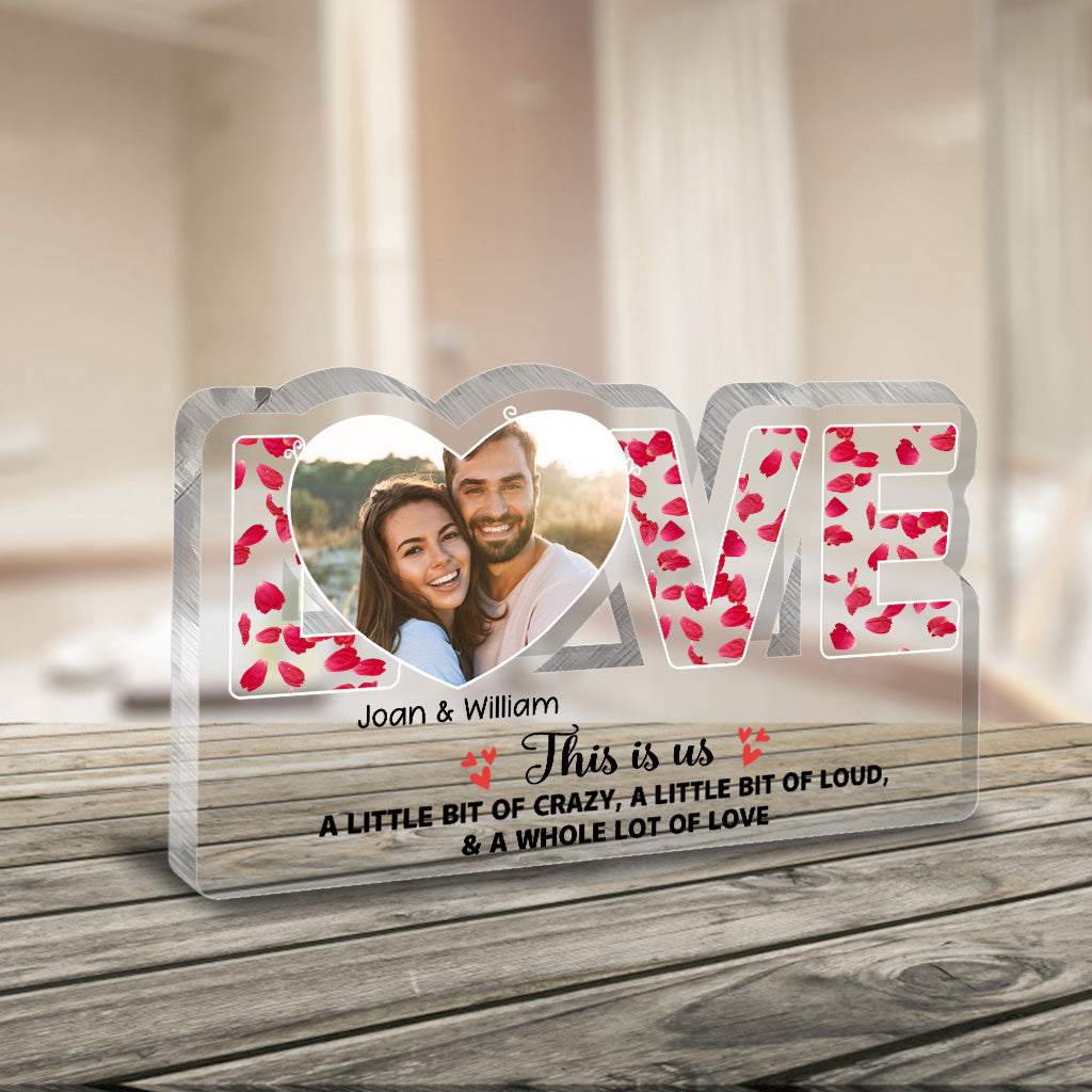 This Is Us - Couple gift for husband, wife, girlfriend, boyfriend - Personalized Custom Shaped Acrylic Plaque