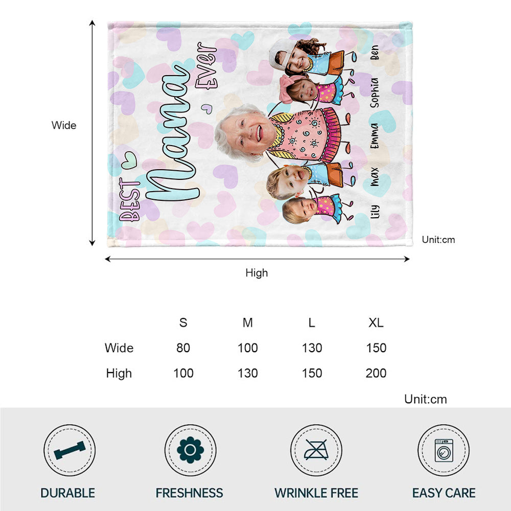 Best Grandma Ever - Gift for grandma, mom - Personalized Blanket