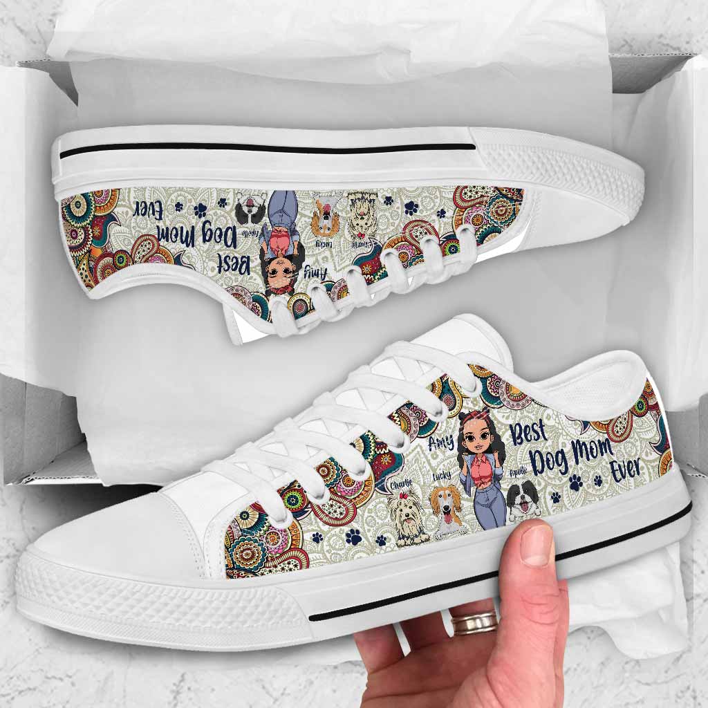 Best Dog Mom Ever - Personalized Dog Low Top Shoes