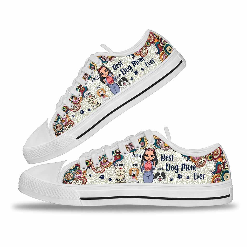 Best Dog Mom Ever - Personalized Dog Low Top Shoes