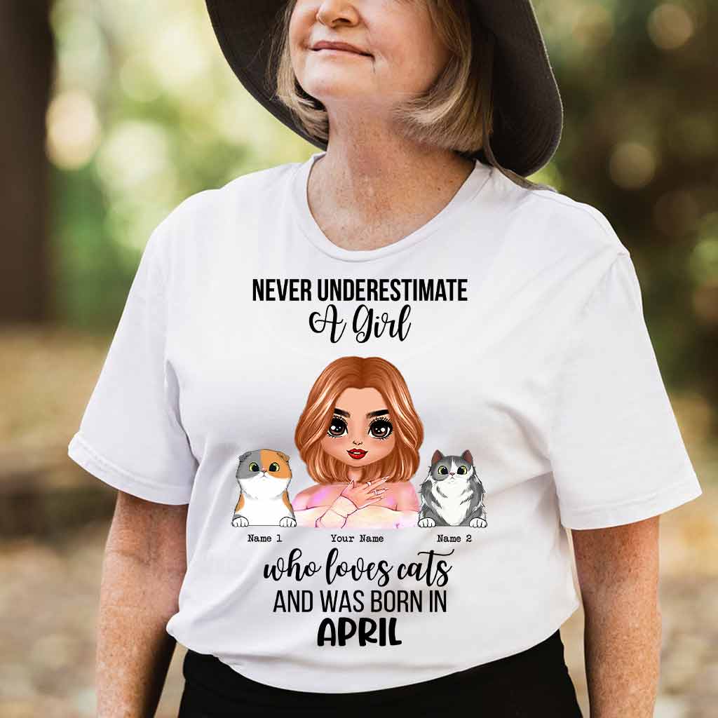 Never Underestimate Cats Lover Personalized Mother's Day Pet Owner Custom T-Shirt