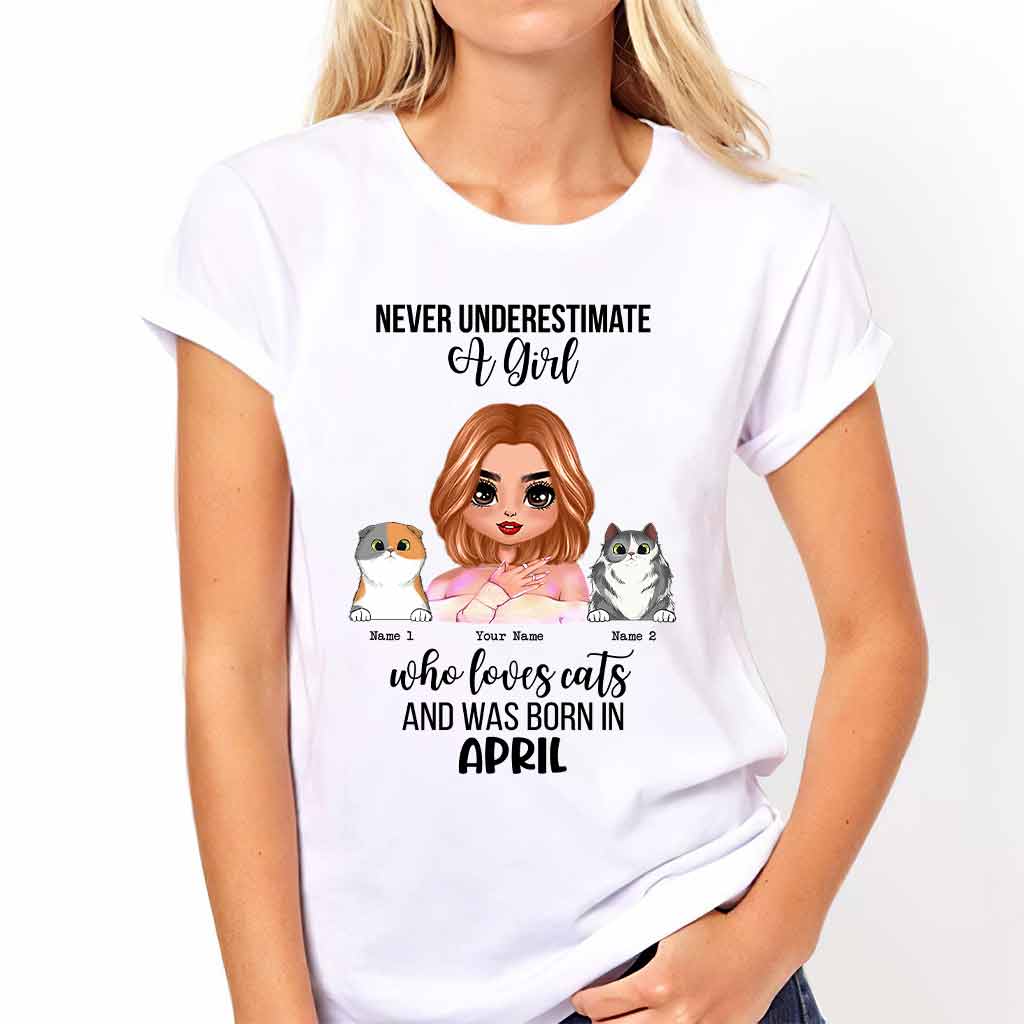 Never Underestimate Cats Lover Personalized Mother's Day Pet Owner Custom T-Shirt