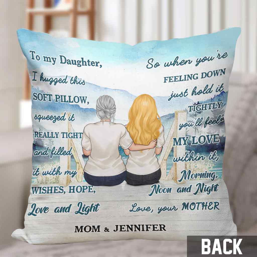 Mother And Daughter Hugged This Soft Pillow - Personalized Mother's Day Mother Throw Pillow