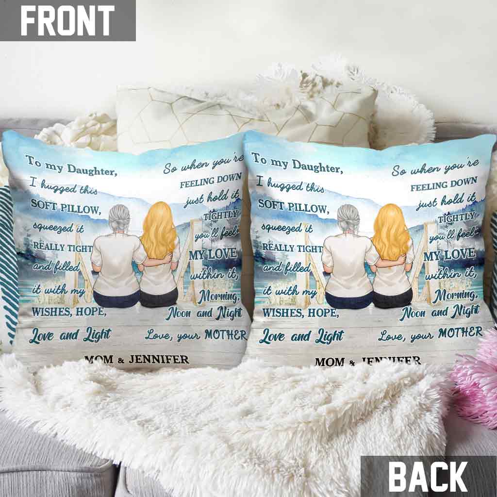 Mother And Daughter Hugged This Soft Pillow - Personalized Mother's Day Mother Throw Pillow
