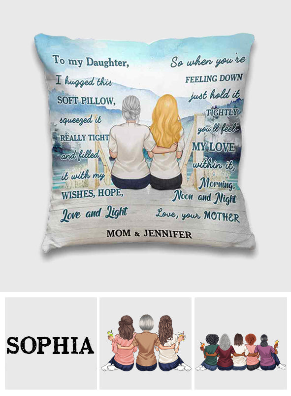 Mother And Daughter Hugged This Soft Pillow - Personalized Mother's Day Mother Throw Pillow