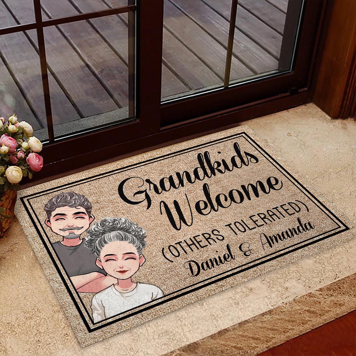 Grandkids Welcome - Personalized Mother's Day Grandma Doormat