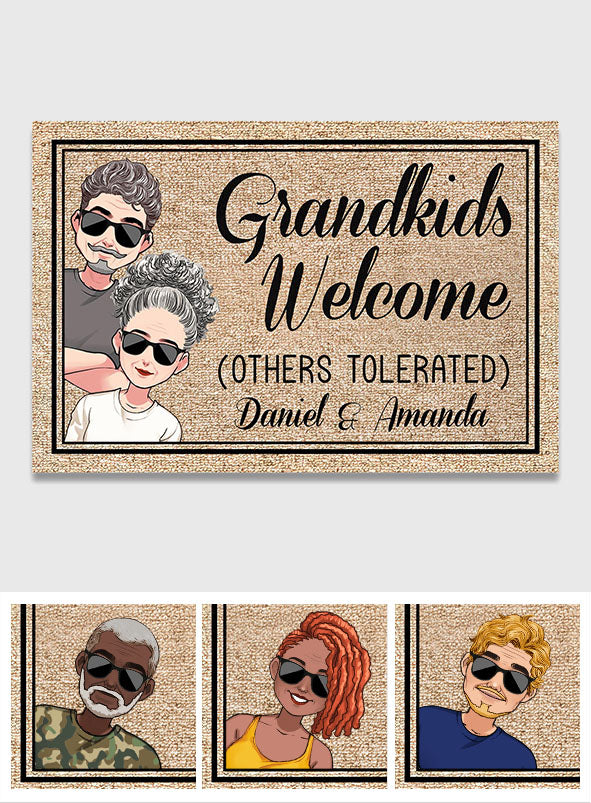 Grandkids Welcome - Personalized Mother's Day Grandma Doormat
