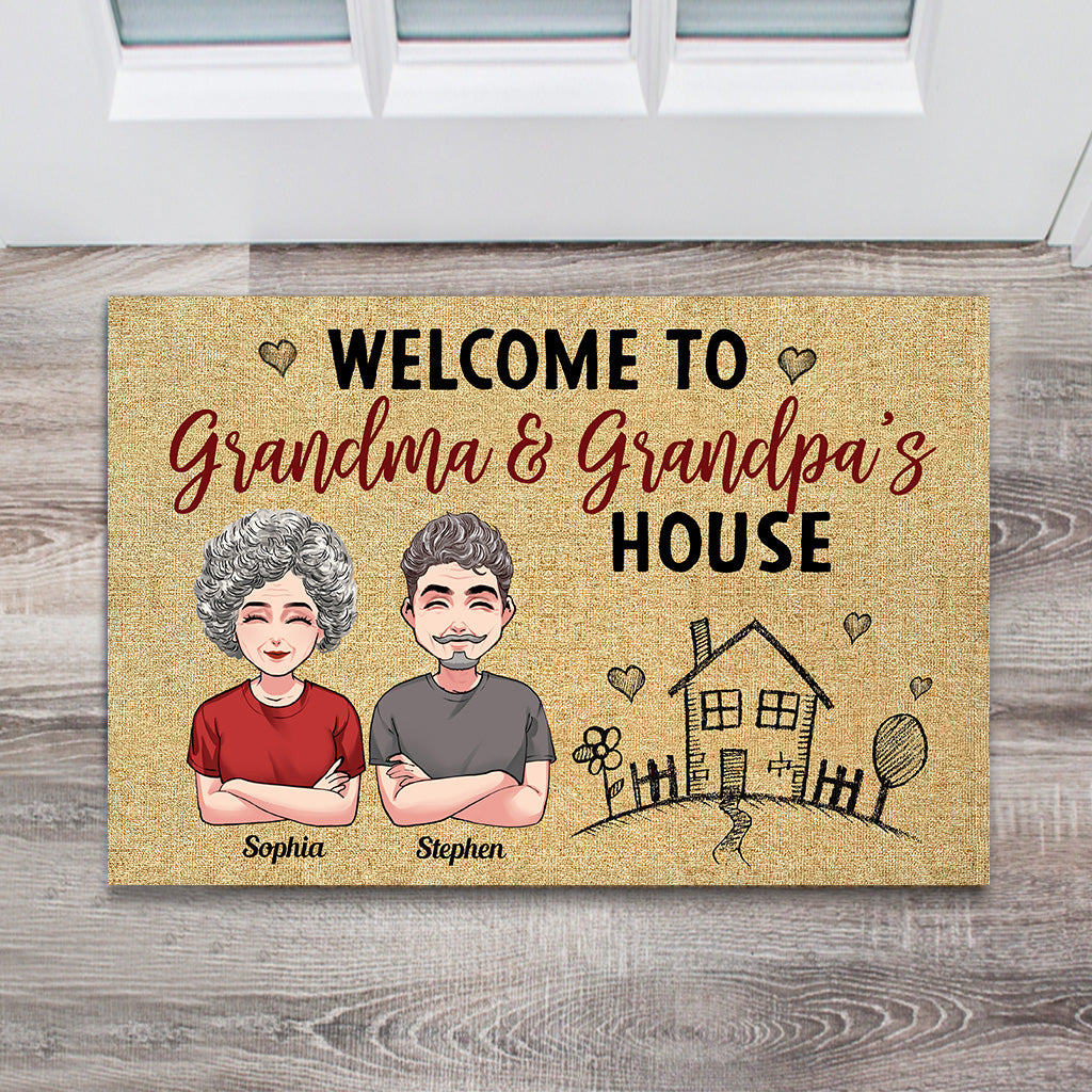 No Place Like Grandpa Grandma's House - Personalized Mother's Day Grandma Doormat