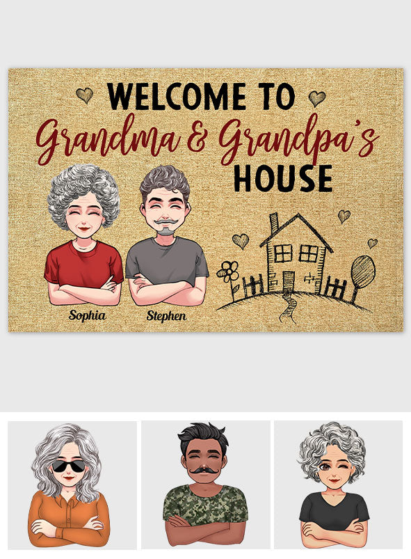 No Place Like Grandpa Grandma's House - Personalized Mother's Day Grandma Doormat