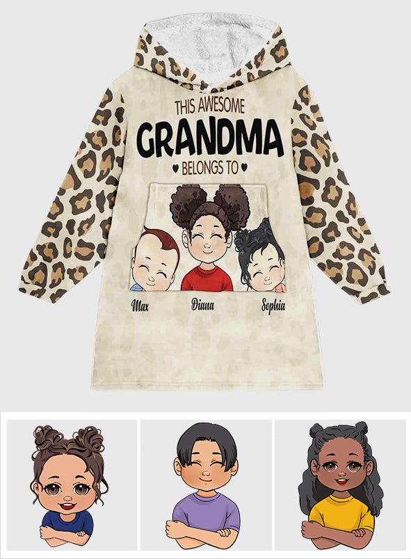 This Grandma Belongs To - Personalized Mother's Day Grandma Blanket Hoodie