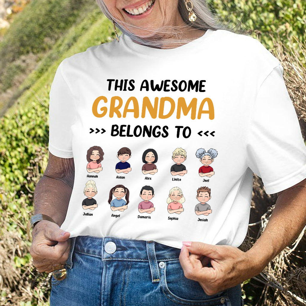 This Awesome Grandpa Grandma Belongs To - Personalized Mother's Day Grandma T-shirt and Hoodie