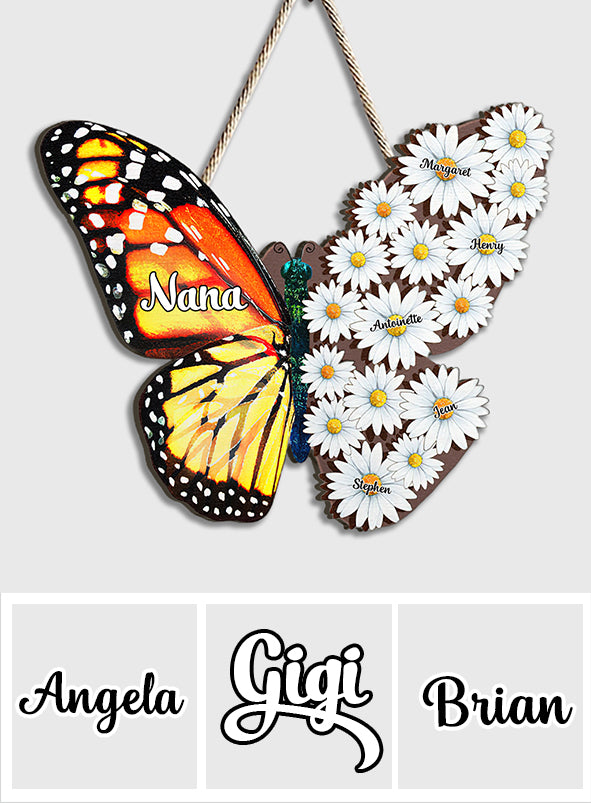 Nana Mom Auntie Family Butterfly - Personalized Mother's Day Mother Wood Sign