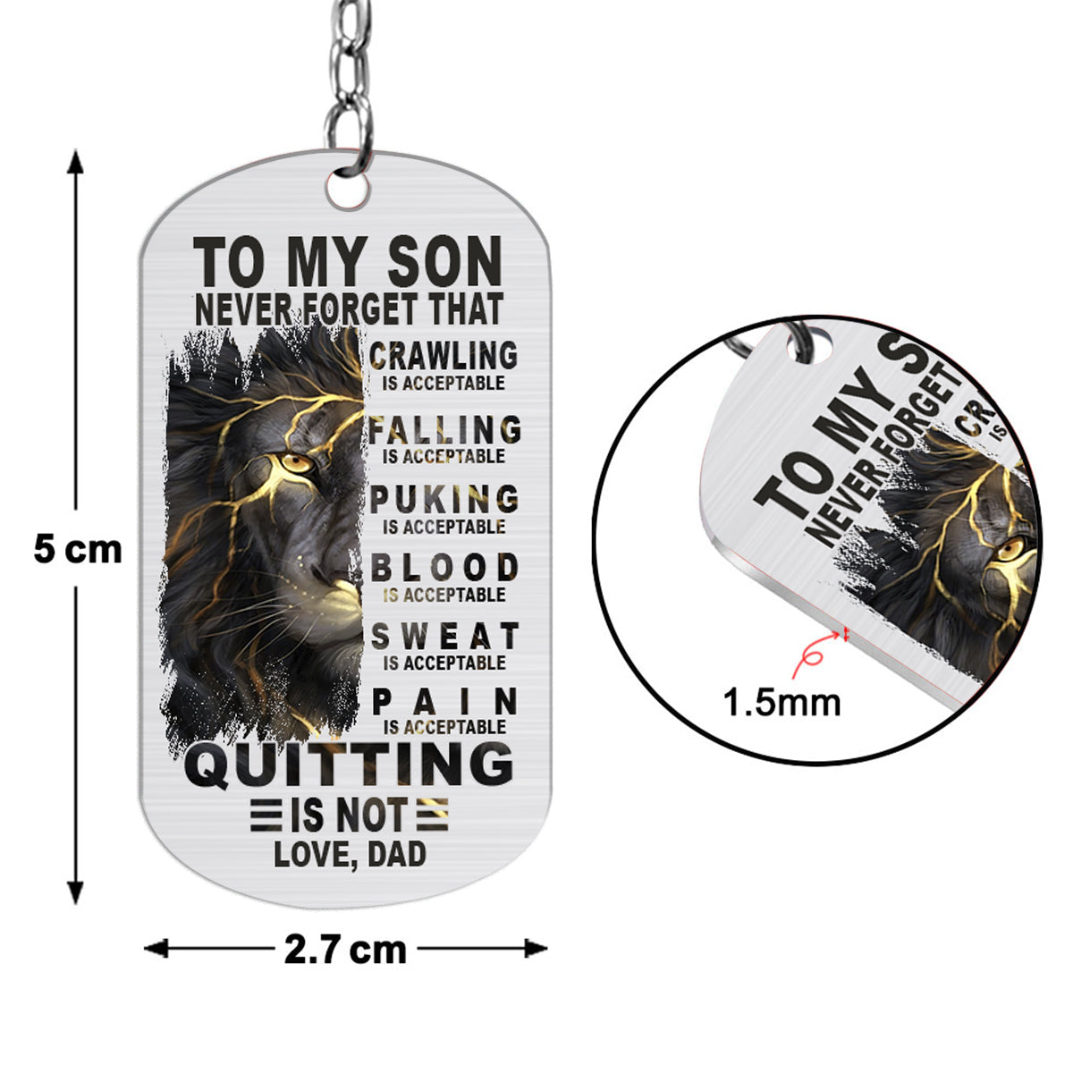 To My Son Crawling Is Acceptable - Personalized Father Stainless Steel Keychain