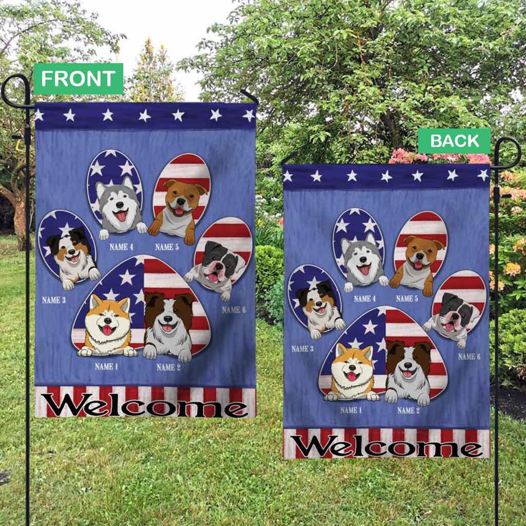 Welcome - Dog Personalized Garden Flag