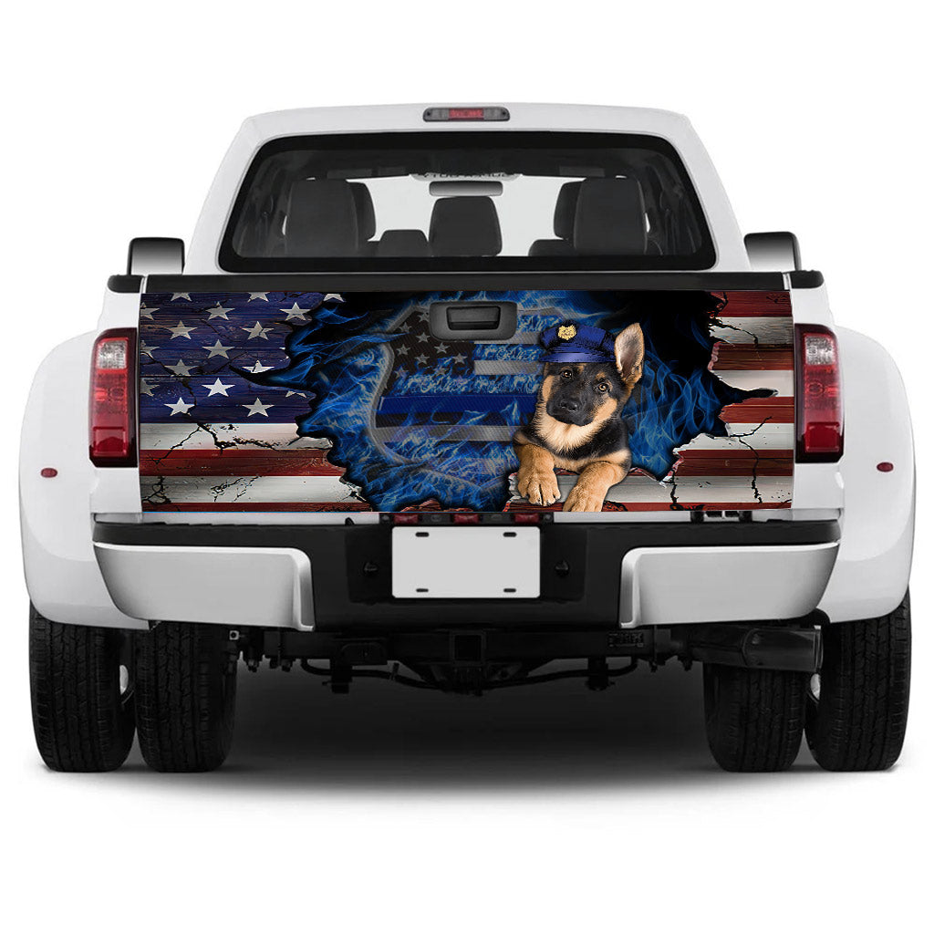 K9 Back The Blue - Independence Day Police Officer Truck Tailgate Decal