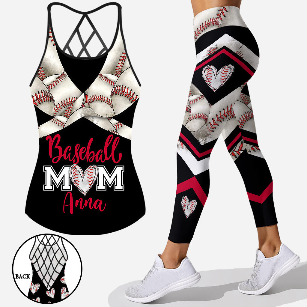 Discover Baseball Mom - Personalized Cross Tank Top and Leggings
