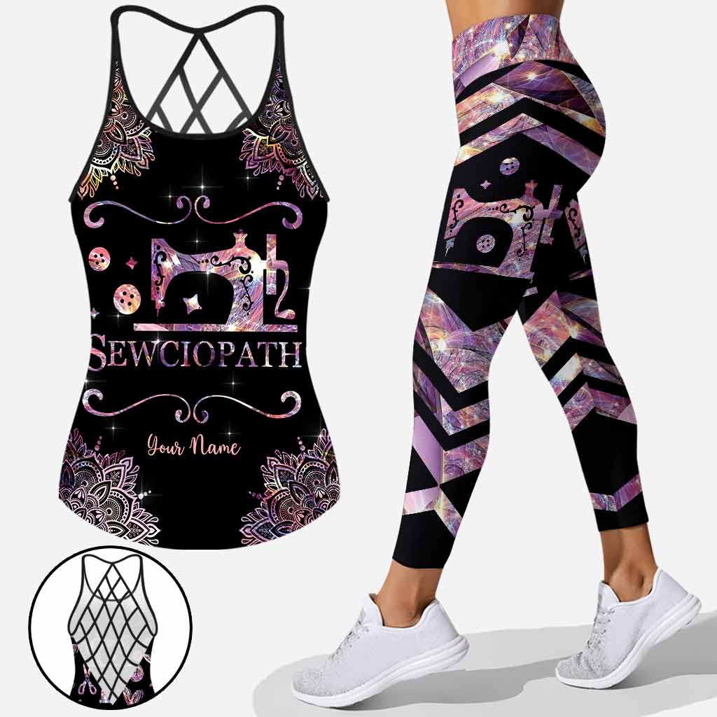 Discover Sewciopath - Personalized Sewing Cross Tank Top and Leggings