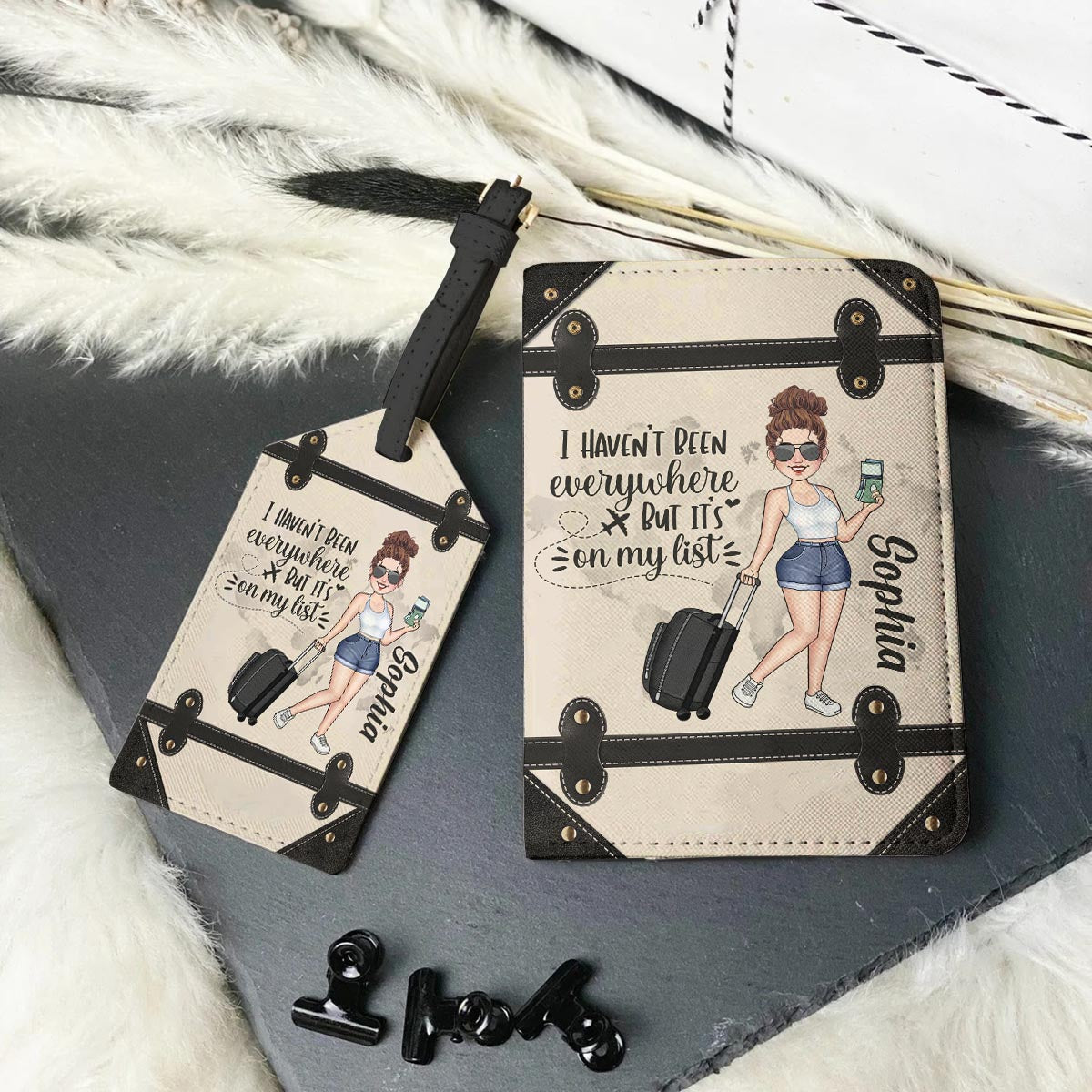 I Haven't Been Everywhere - Personalized Travelling Leather Luggage Tag & Passport Holder