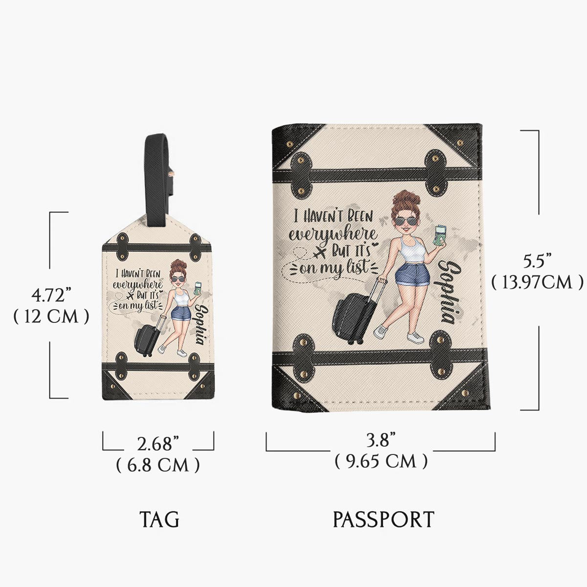 I Haven't Been Everywhere - Personalized Travelling Leather Luggage Tag & Passport Holder