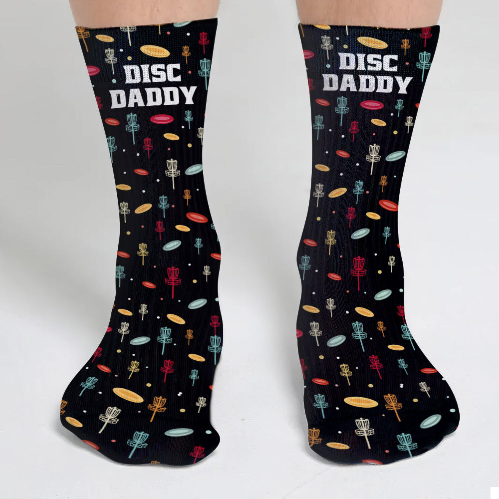 Disc Daddy - Disc Golf gift for dad, grandma, grandpa, mom - Personalized Socks