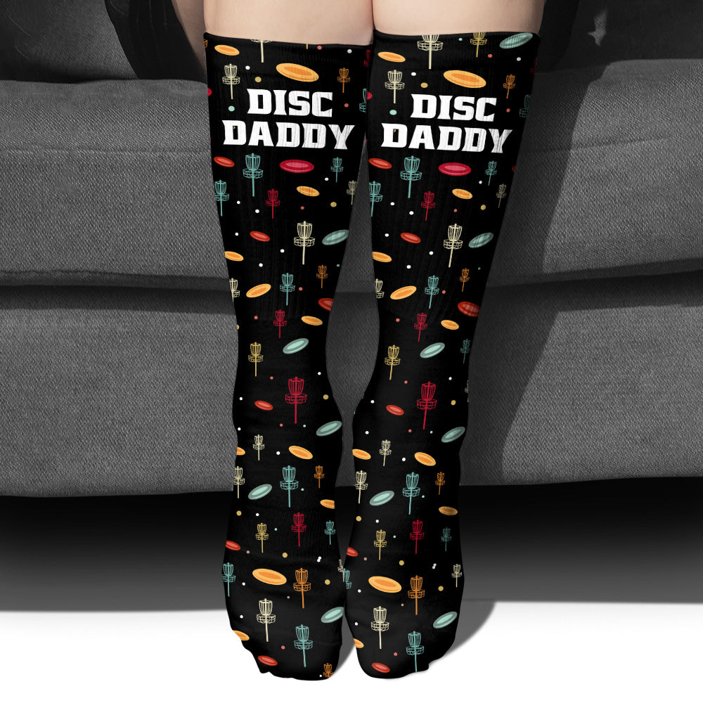 Disc Daddy - Disc Golf gift for dad, grandma, grandpa, mom - Personalized Socks