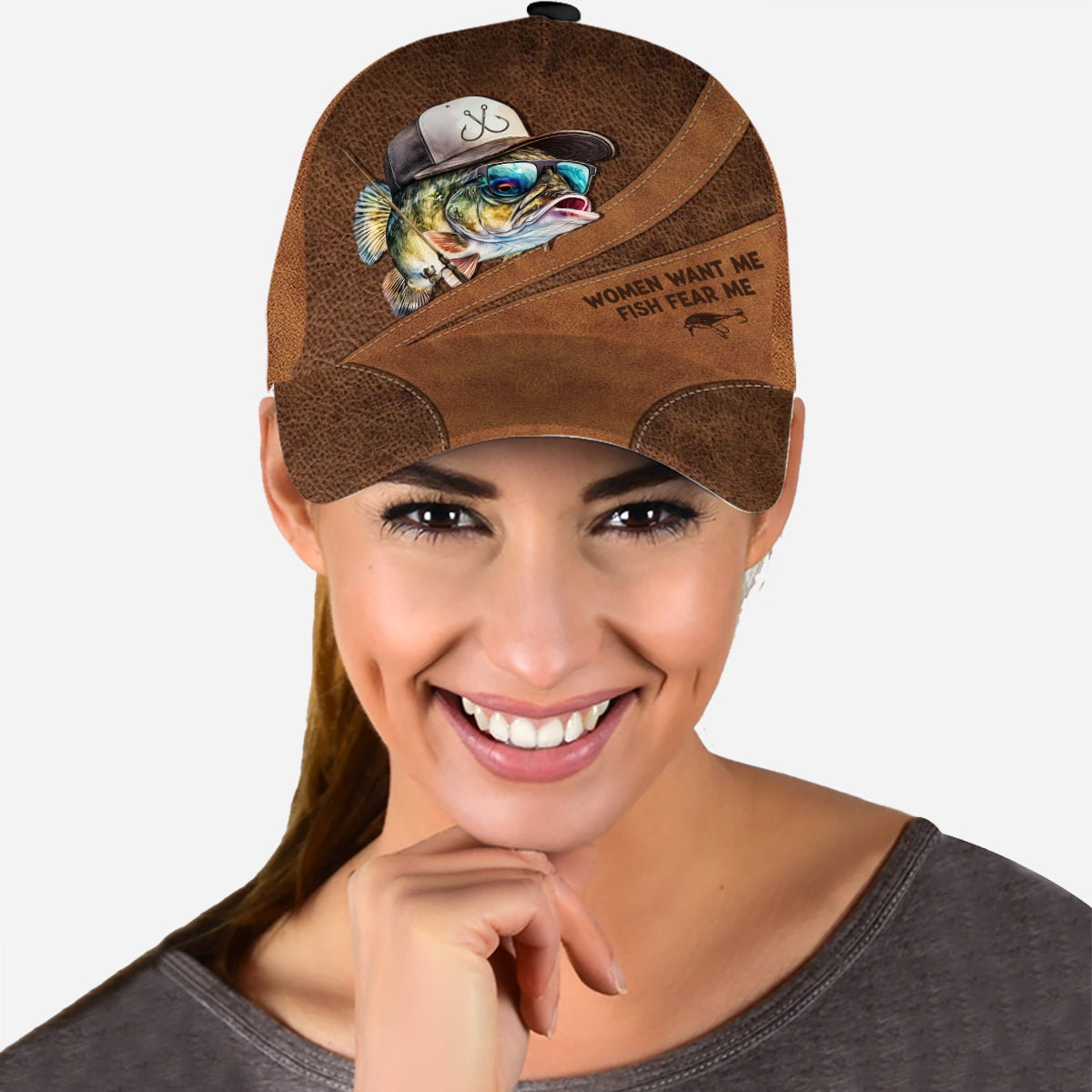 Vintage-style Fish Want Me Women Fear Me Hat W/ Salmon Adjustable Unisex  Cap -  Canada