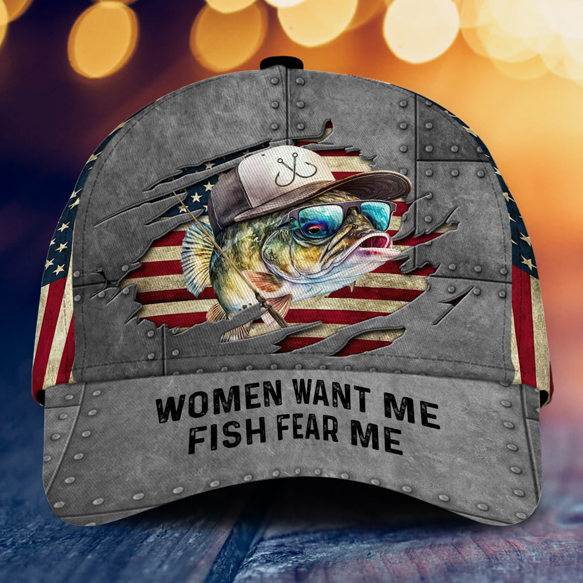 Women Want Me Fish Fear Me Embroidered Baseball Cap Hat in 15