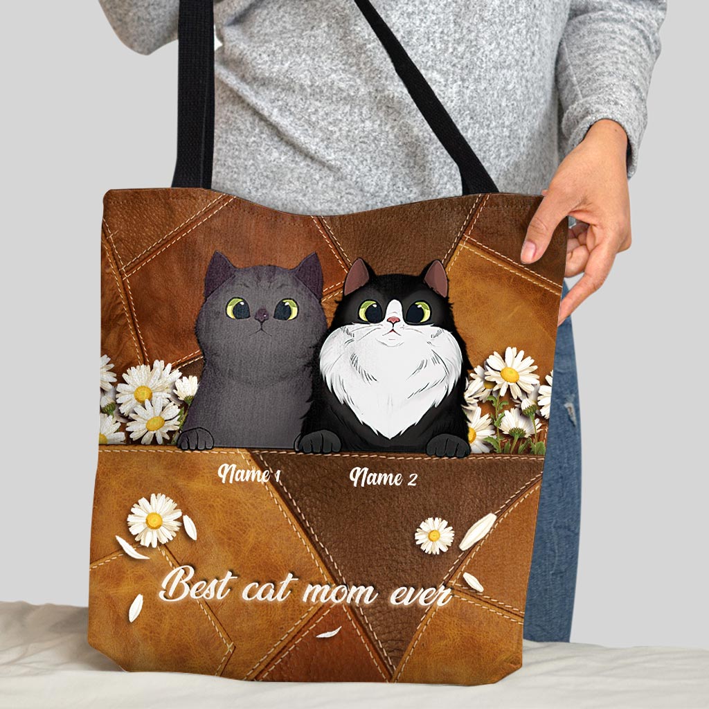Best Cat Mom Ever Personalized Tote Bag