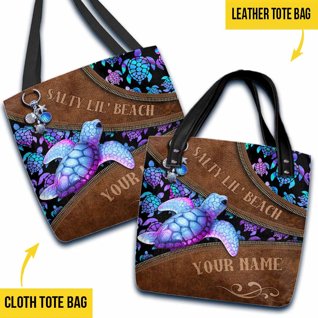 Salty Lil Beach - Turtle Personalized Tote Bag