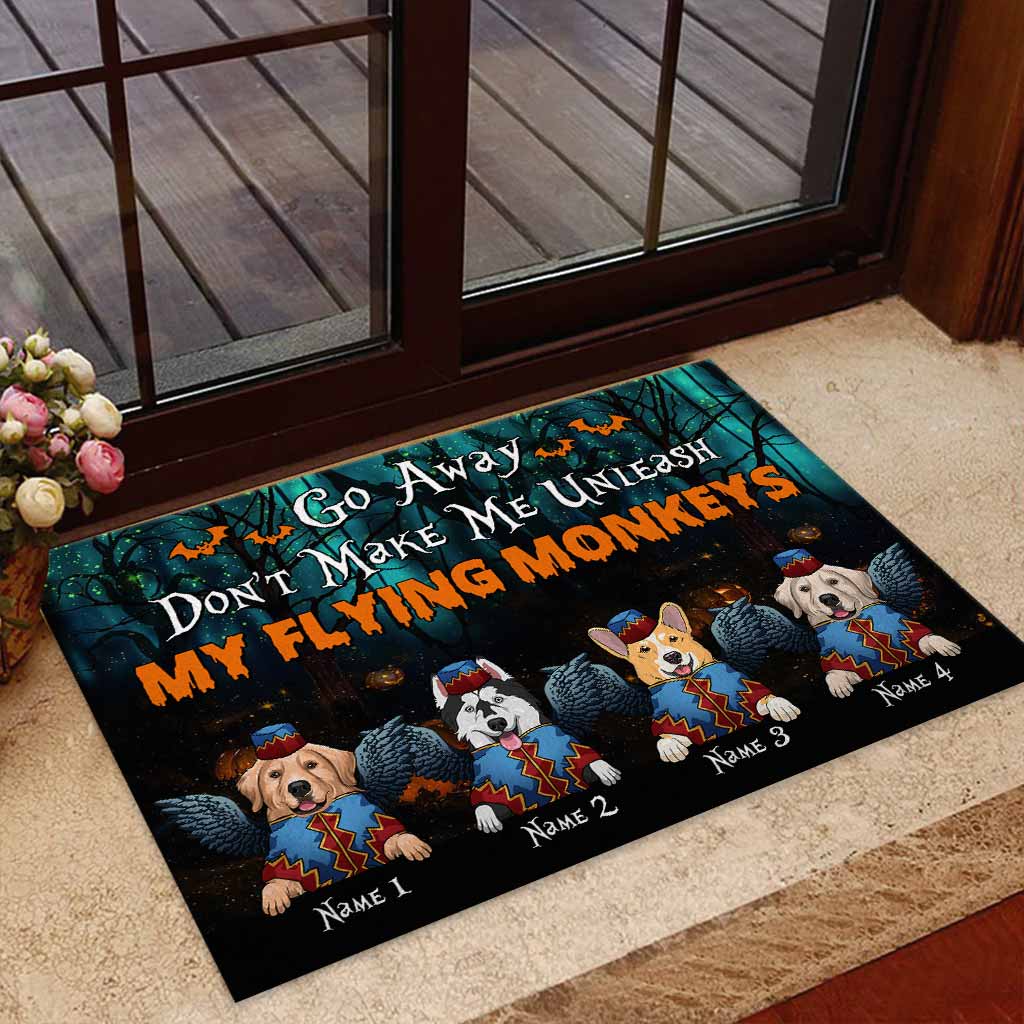 Discover Don't Make Me Unleash My Flying Monkeys - Personalized Halloween Dog Doormat